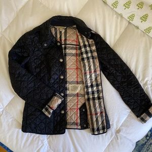 Black Burberry Quilted Jacket - Size XS